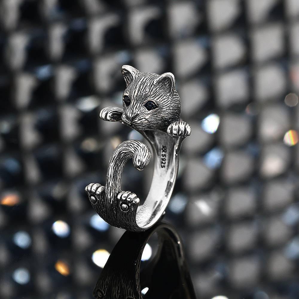 Silver Cat Ring - soufeelus