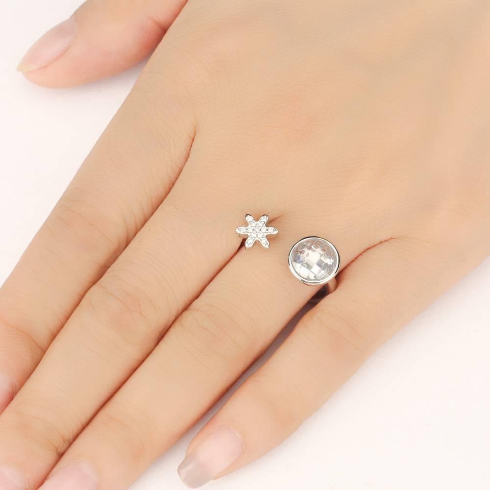 Ice and Snowflake Ring Silver - soufeelus