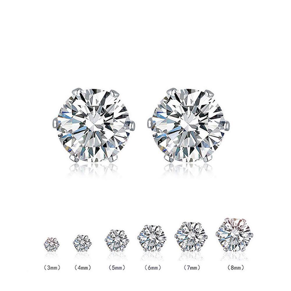 Simple Style Earrings Diamond Shape Silver - soufeelus