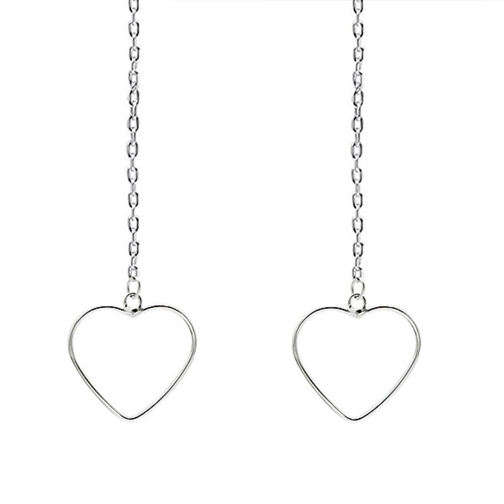 Heart-shaped Ear Lines Sterling Silver - soufeelus