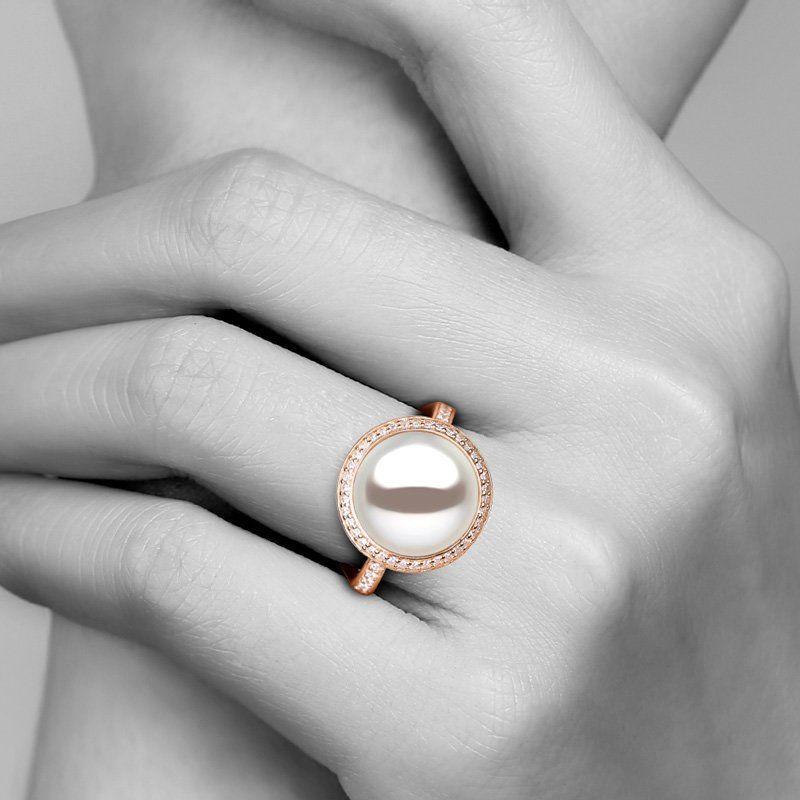 Pearl Ring Rose Gold 925 Sterling Silver