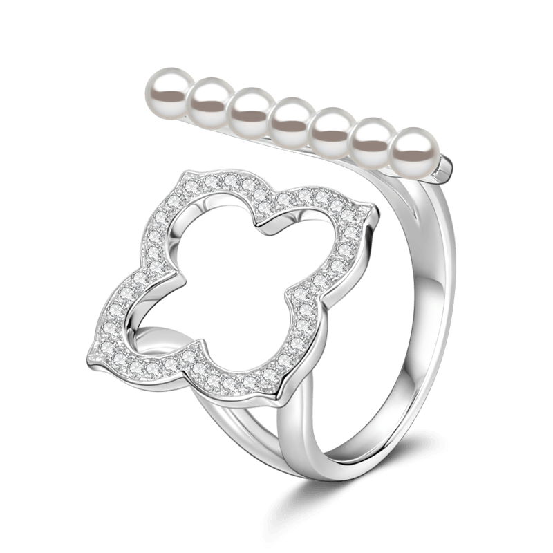 Soufeel Four-Leaf Clover Ring Silver - soufeelus