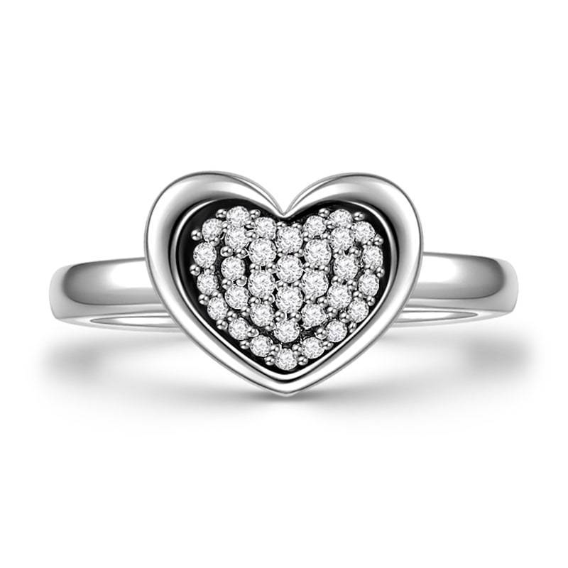 Silver Heart Of Hearts Ring Charm 925 Sterling Silver