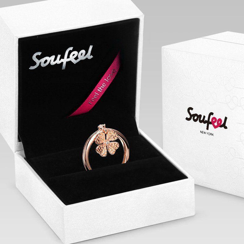 Soufeel Lucky Clover Ring Rose Gold Plated Silver - soufeelus