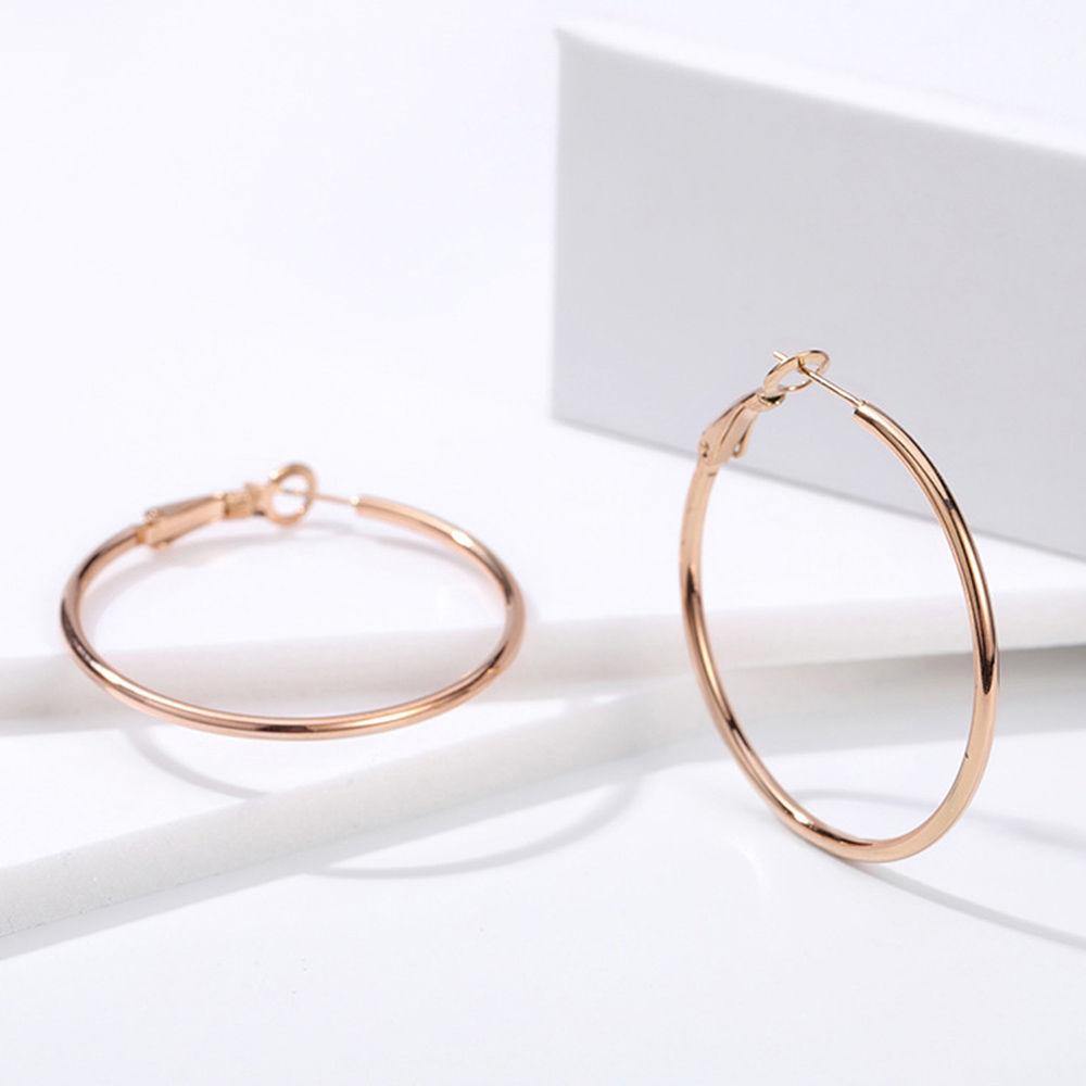 Simple Earrings Rose Gold Plated Steel - soufeelus