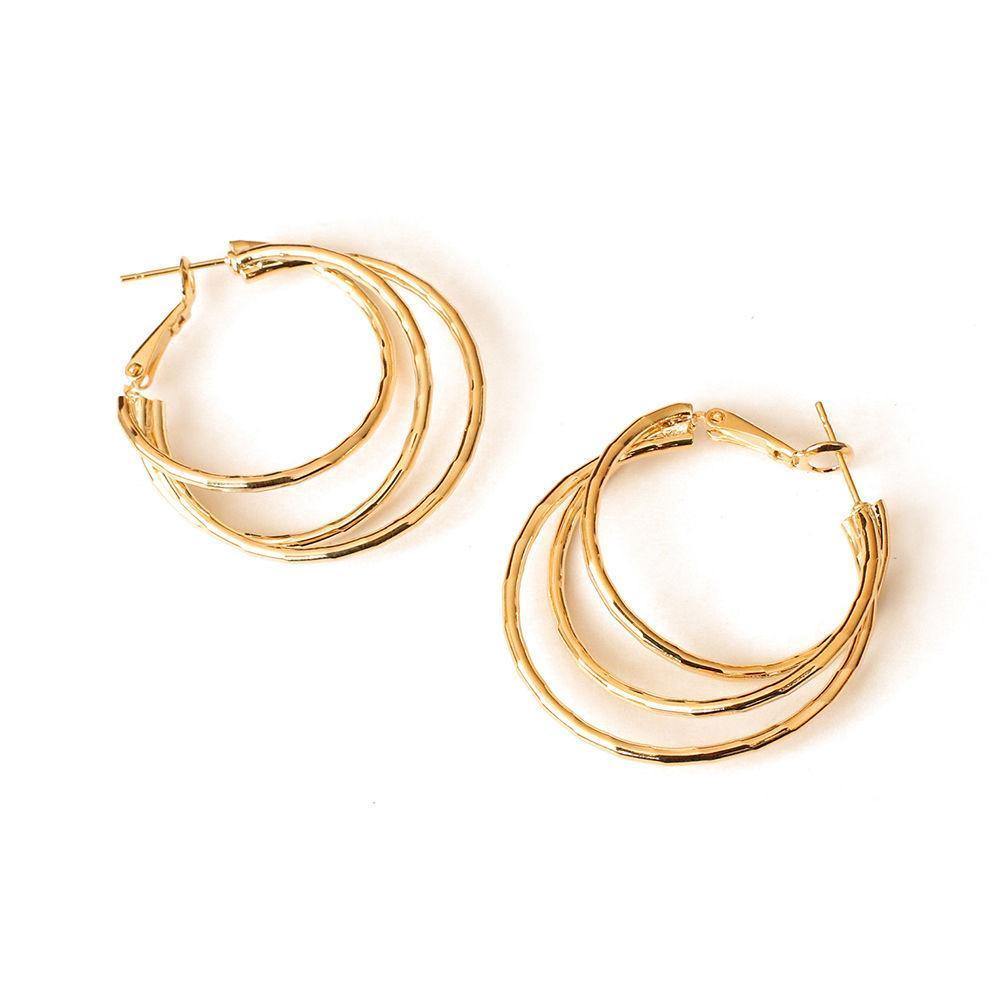 Three Circles Superimposed Earrings 37mm - soufeelus