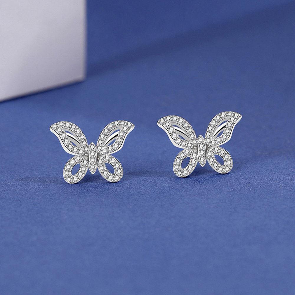 Butterfly Earrings Silver - soufeelus