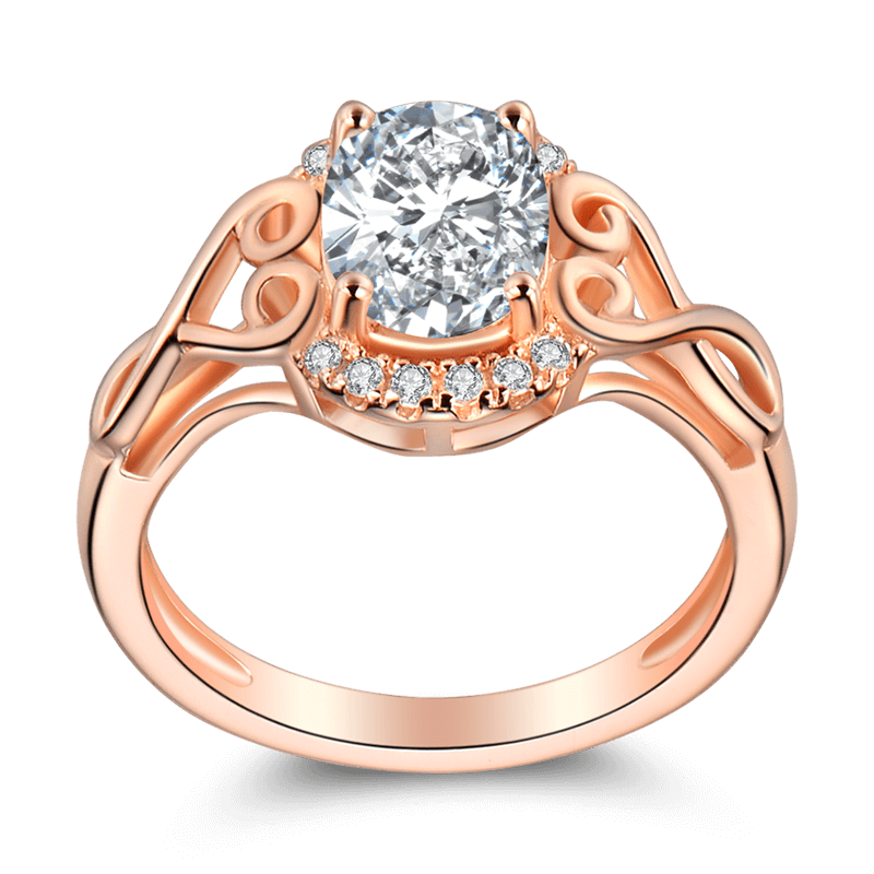 Female Blooming Flower Ring Rose Gold 925 Sterling Silver