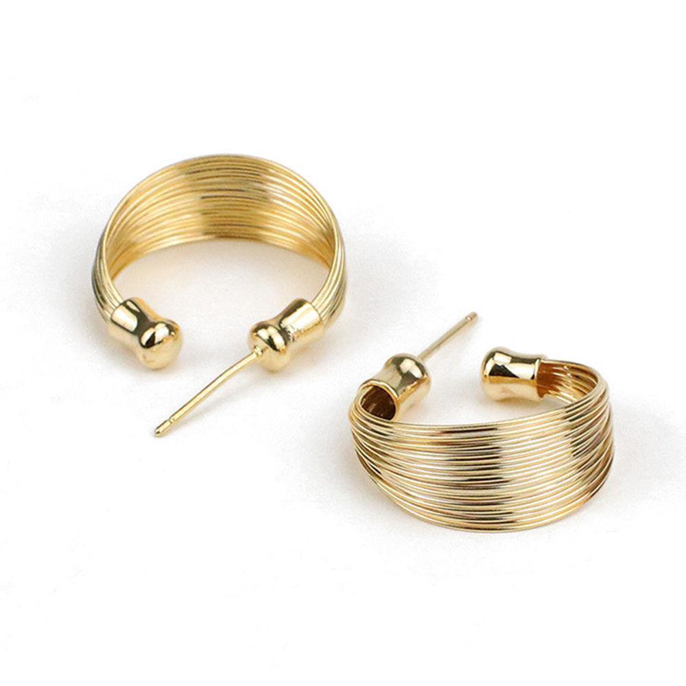 Golden Thick Earrings 25mm - soufeelus