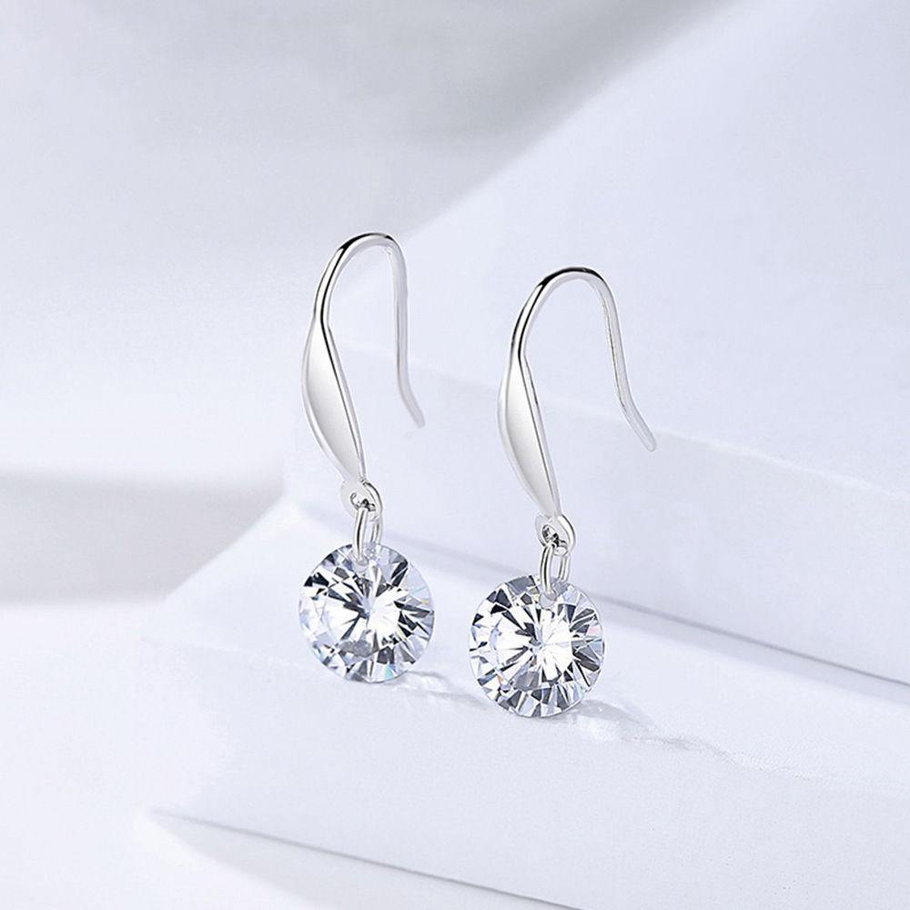 Earrings Elegant Diamond Shaped Silver - soufeelus