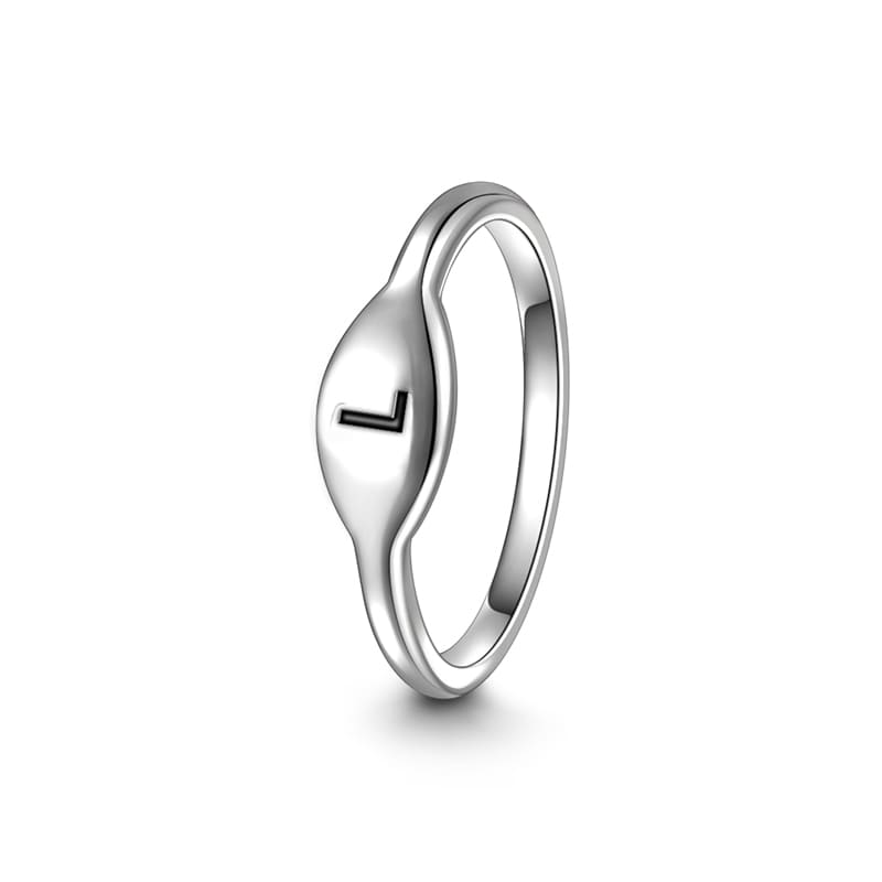 Letter L Ring 925 Sterling Silver