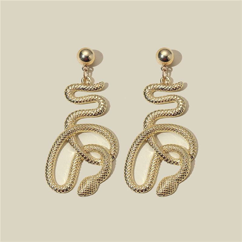 Animal Snake Earrings Gold Long Dangle Earring Jewelry for Women Gift - 