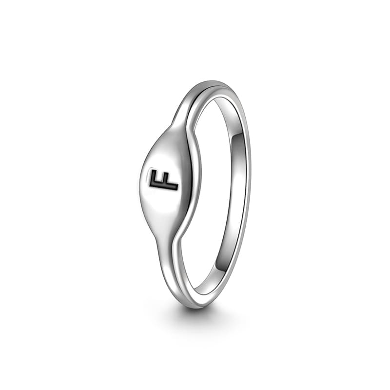 Letter F Ring 925 Sterling Silver