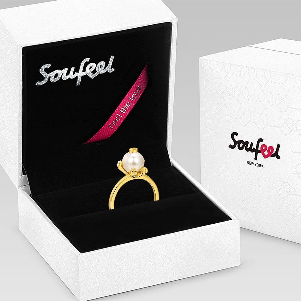 Pearl Pig Ring 14K Gold Plated Silver - soufeelus