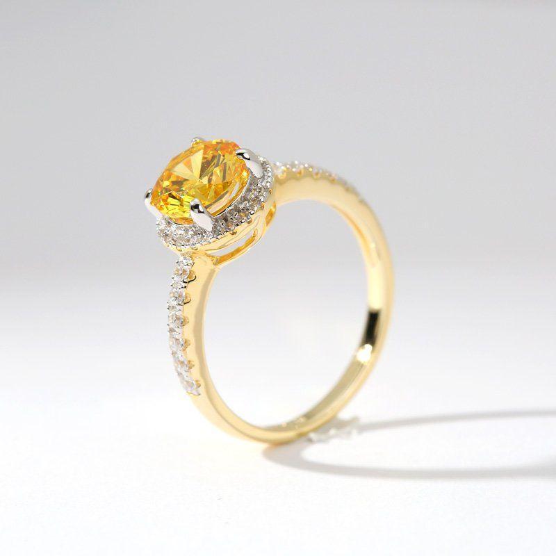 Bright Color Ring 14k Gold Plated 925 Sterling Silver