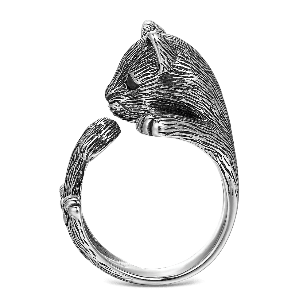 Silver Cat Ring - soufeelus