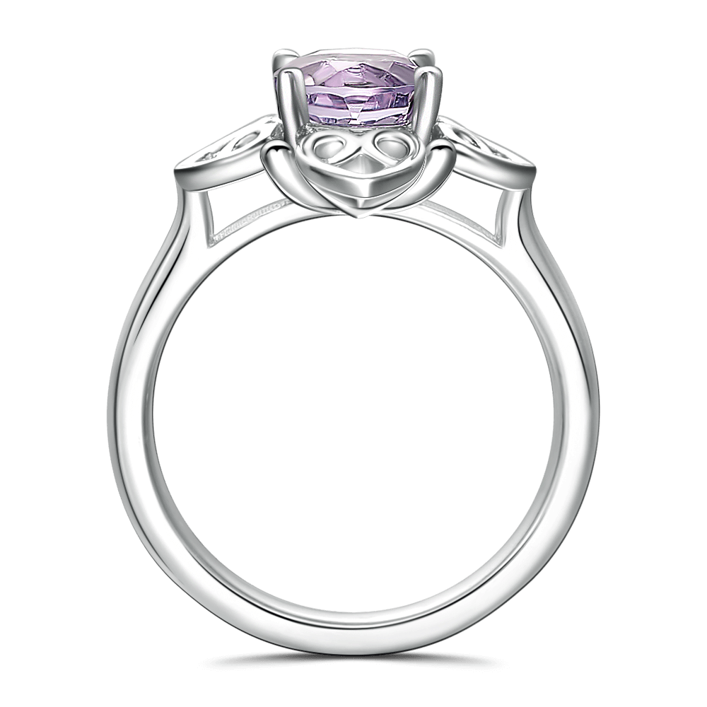 Enchant Engagement Ring Natural Pink Amethyst 925 Sterling Silver