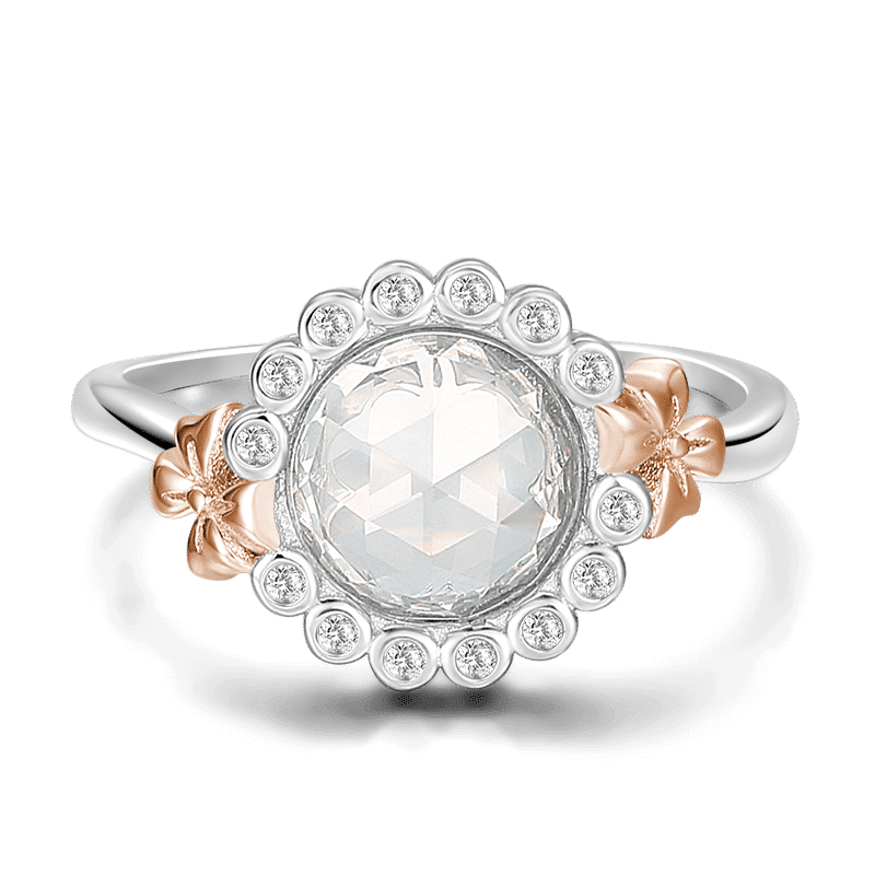 Quiet State Of Mind Ring Platinum Plated Rose Gold Plated 925 Sterling Silver