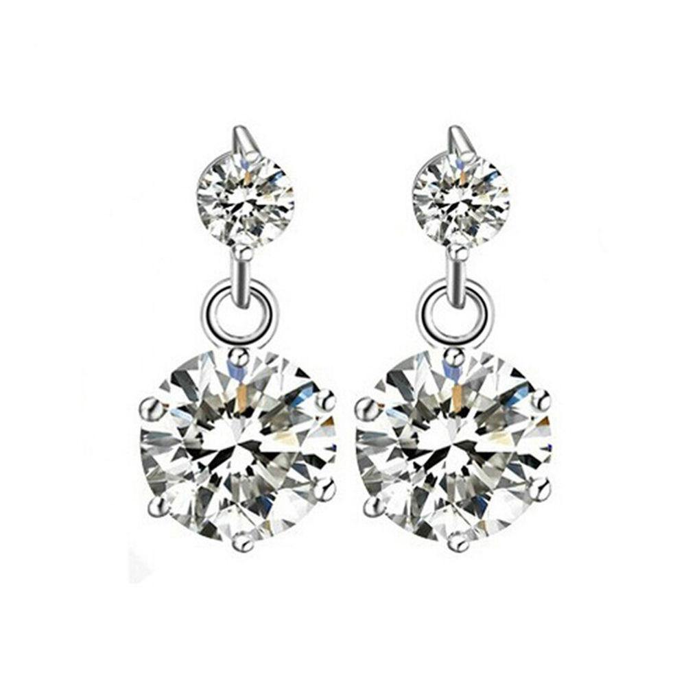 Exquisite Diamond Earrings Silver - soufeelus