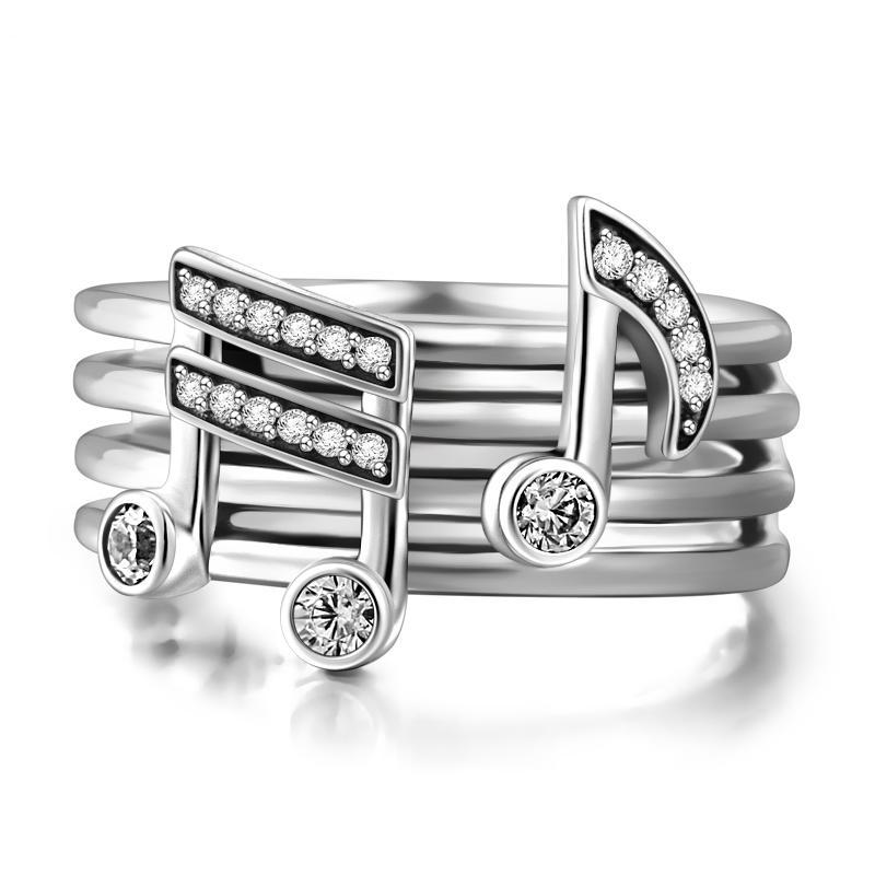 Musical Note Ring 925 Sterling Silver