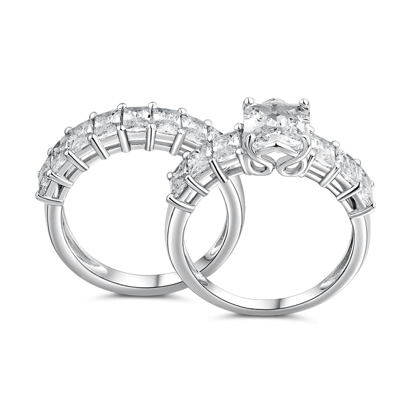 Female Forever Love Wedding Ring Set 925 Sterling Silver