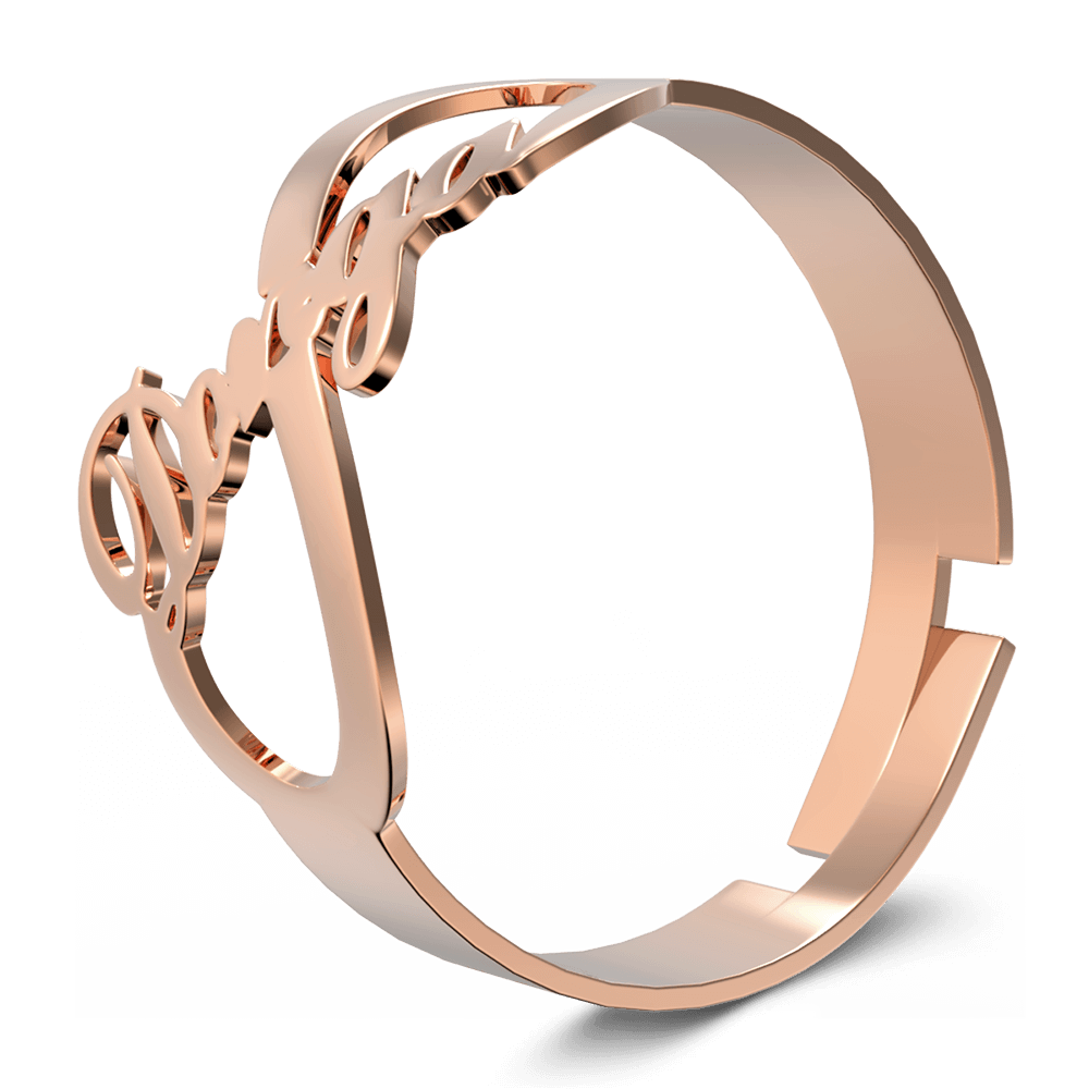 Infinity Name Ring Rose Gold Plated Silver - soufeelus