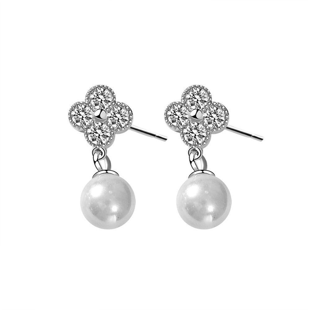 Pearl Earrings Silver Classic - soufeelus