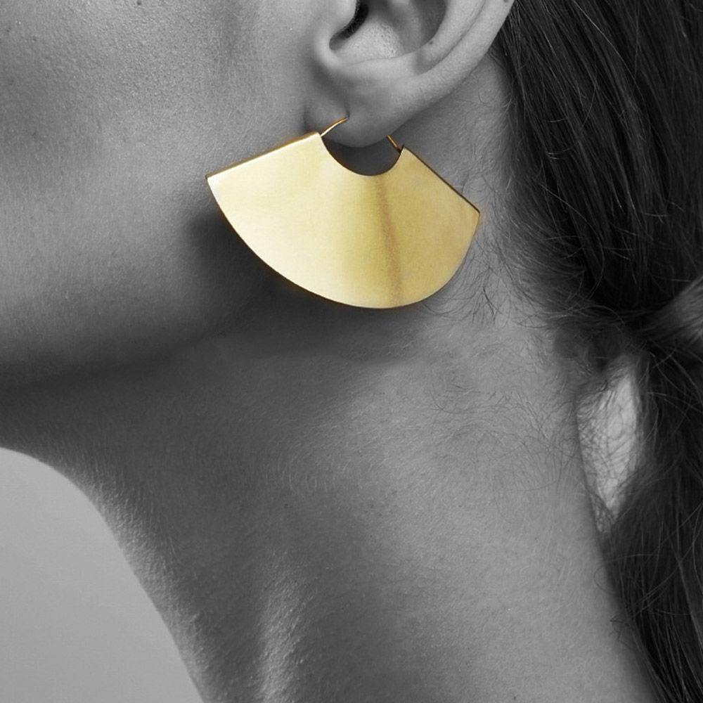 Sector Earrings Gold Plated Alloy - soufeelus