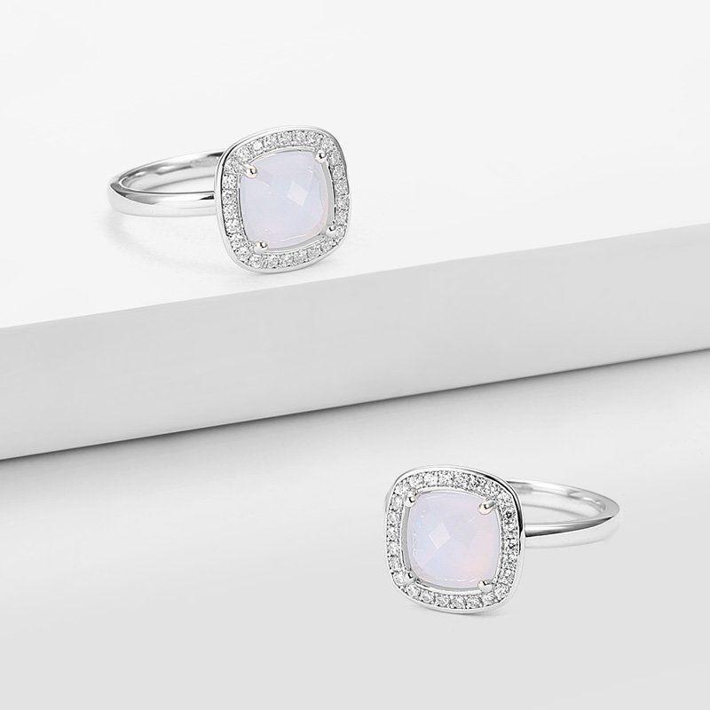 Pink Crystal Luminous Love Ring 925 Sterling Silver