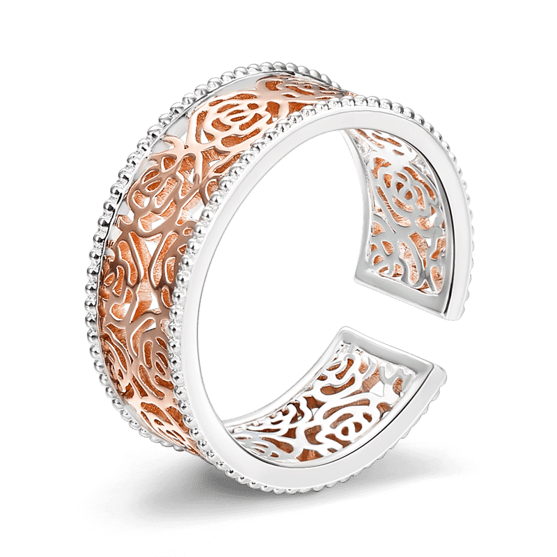 Soufeel Hollow Ring Rose Gold Plated Silver - soufeelus