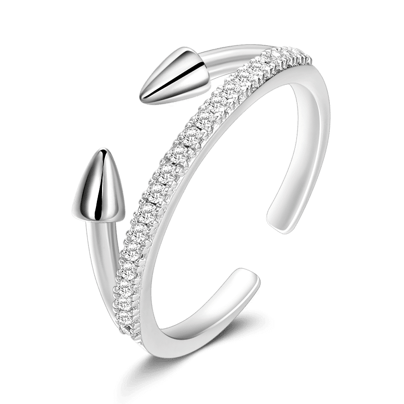 Rivet Ring Platinum Plated 925 Sterling Silver