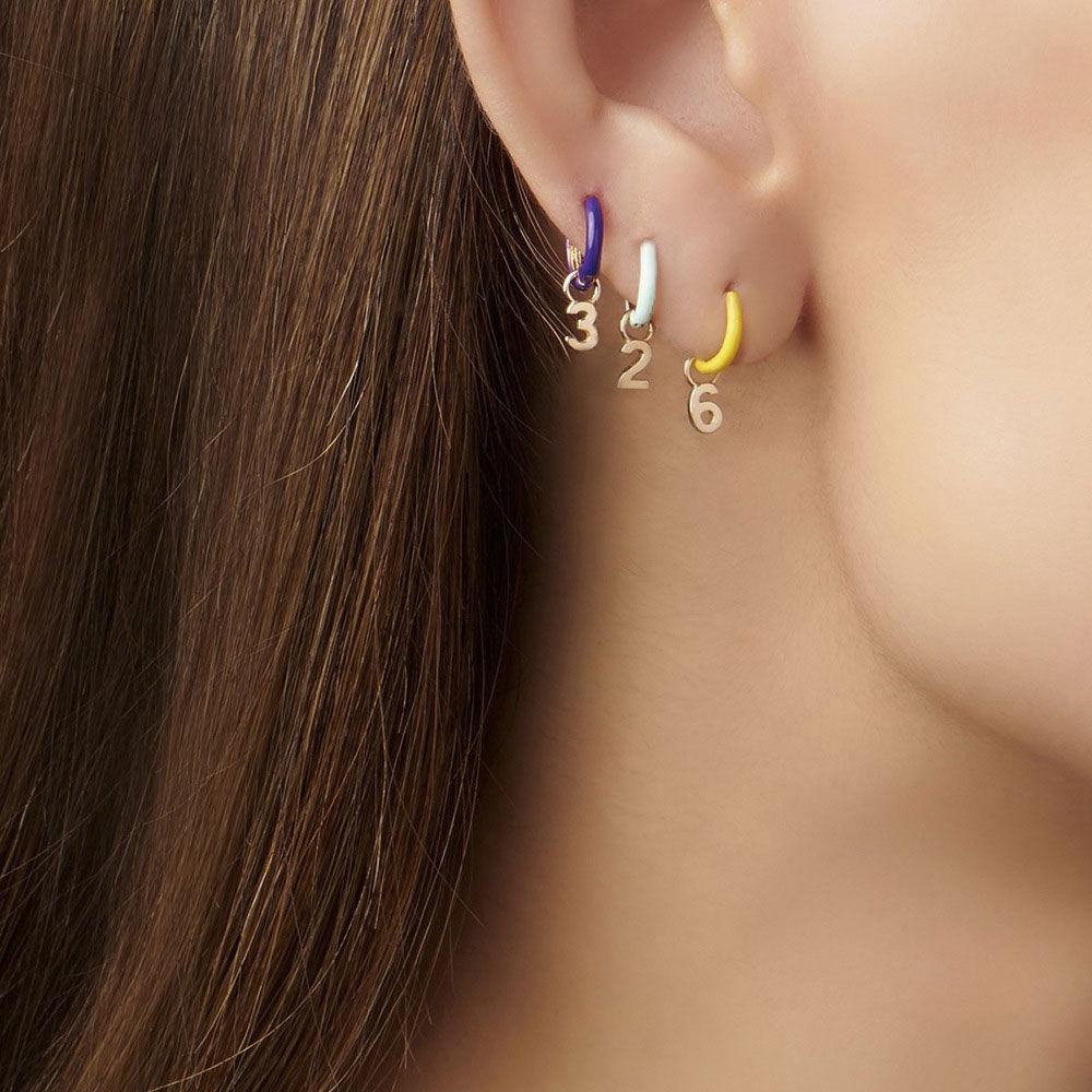 Number Earrings 9 Gold Plated Alloy - soufeelus