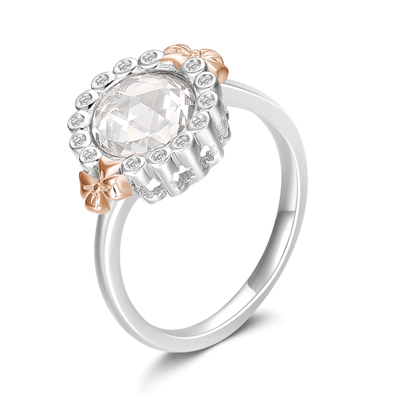 Quiet State Of Mind Ring Platinum Plated Rose Gold Plated 925 Sterling Silver