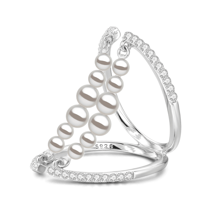 Soufeel Pearl Bridge Ring Silver - soufeelus