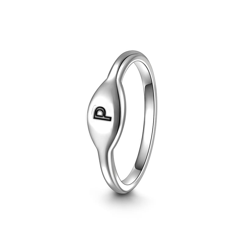 Letter P Ring 925 Sterling Silver