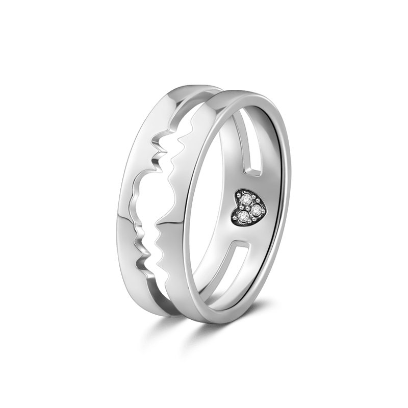 Hidden Heart Ring Male 925 Sterling Silver