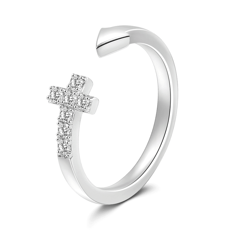 Cross Ring Silver - soufeelus