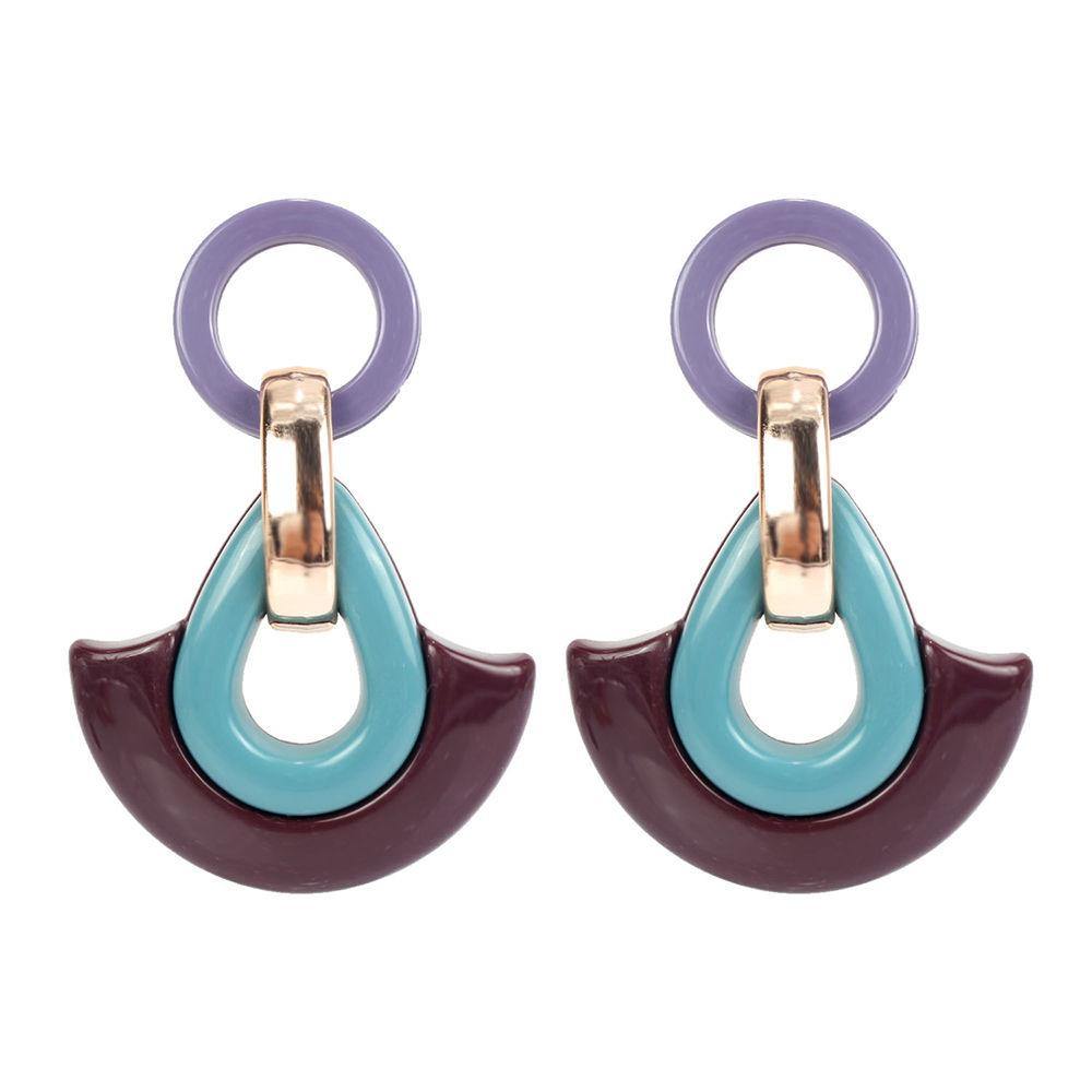 Stylish Earrings Wine Red Acrylic - soufeelus