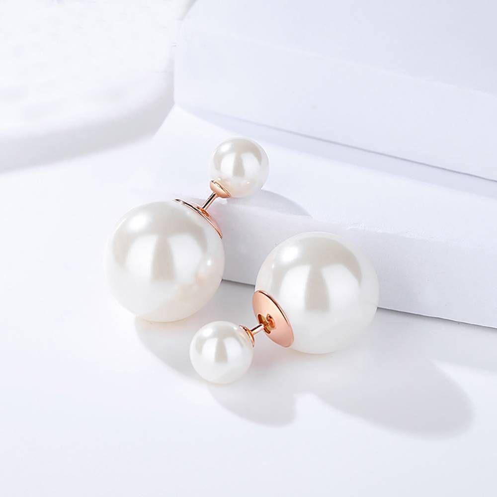 Pearl Earrings Rose Gold Plated Silver - soufeelus