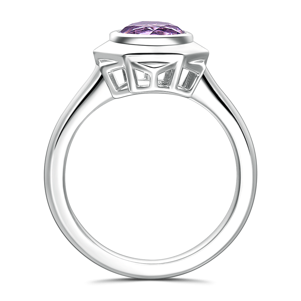 Destiny Engagement Ring Natural Amethyst 925 Sterling Silver