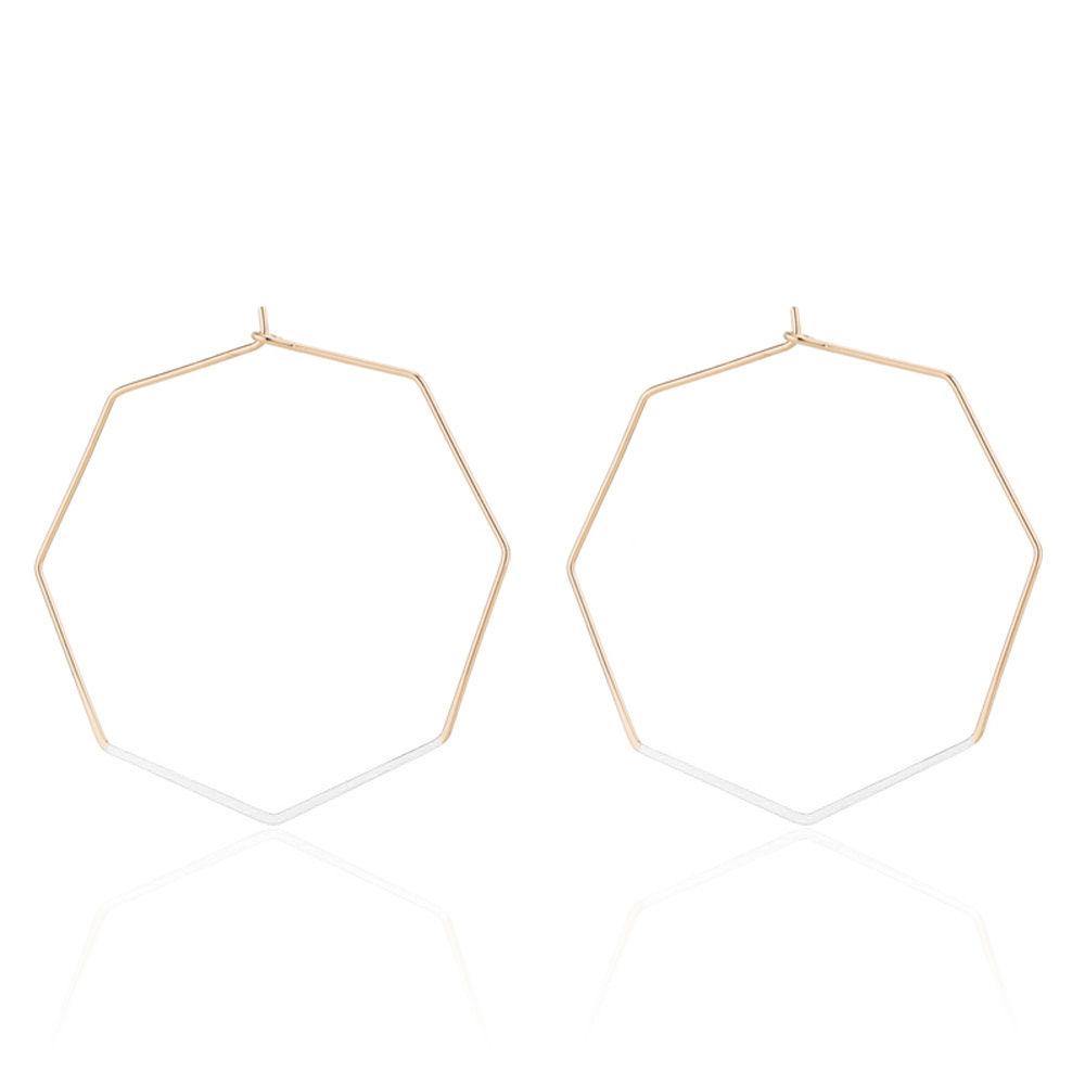 Polygon Earrings Gold Plated Cooper - soufeelus