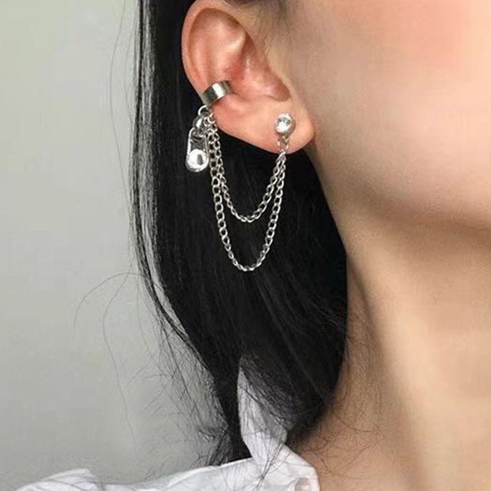 One-piece Chain Earrings and Ear Bone Clip - soufeelus