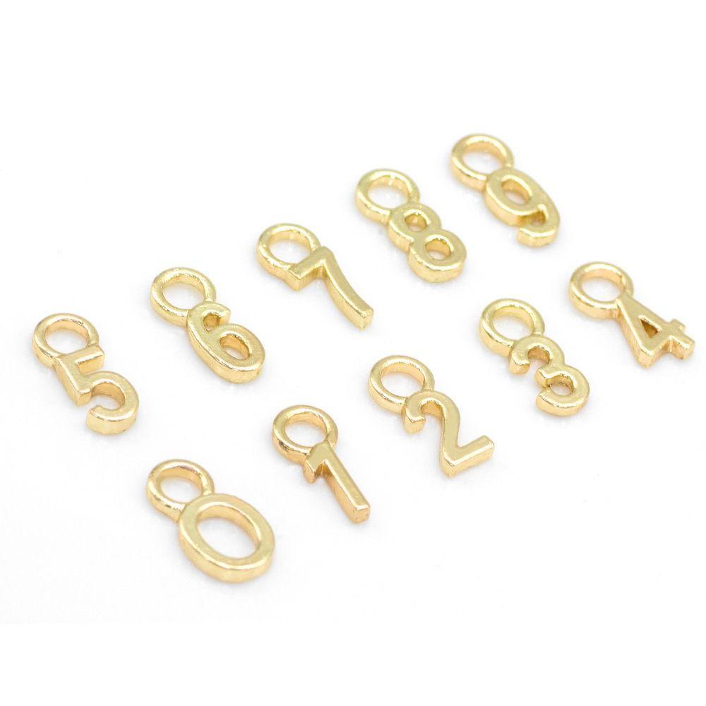 Number Earrings 3 Gold Plated Alloy - soufeelus