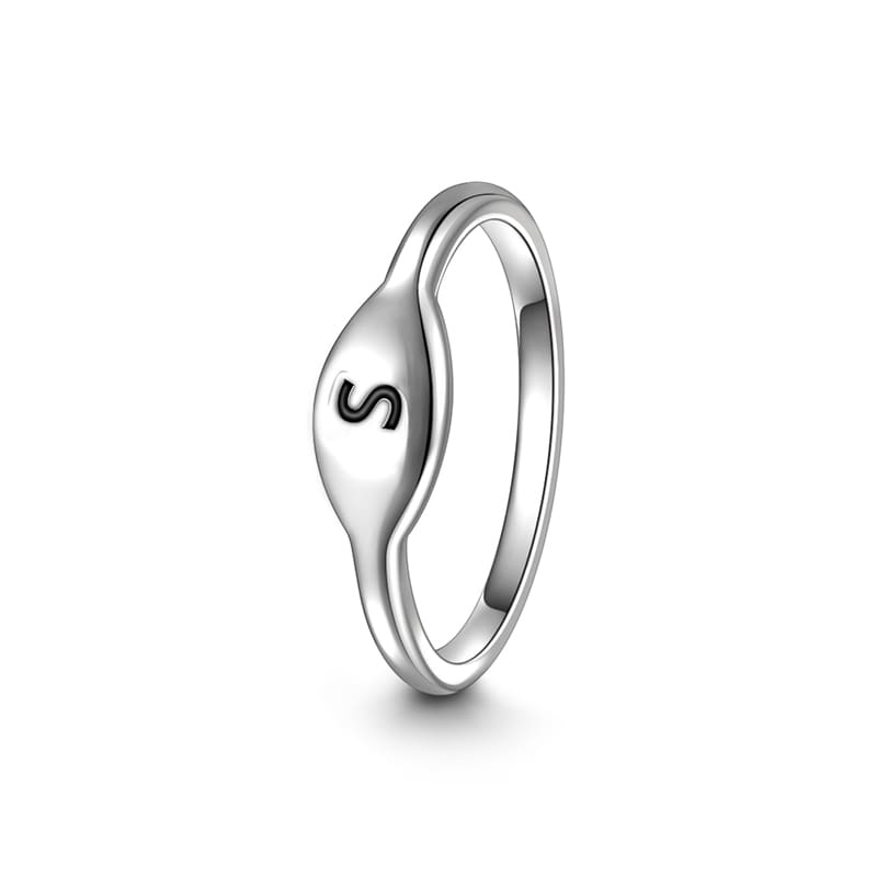 Letter S Ring 925 Sterling Silver