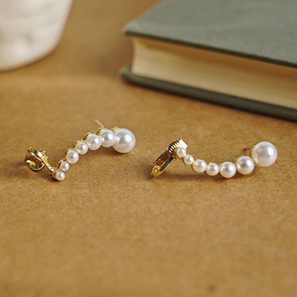 Curved Multi-pearl Ear Bone Clip - soufeelus