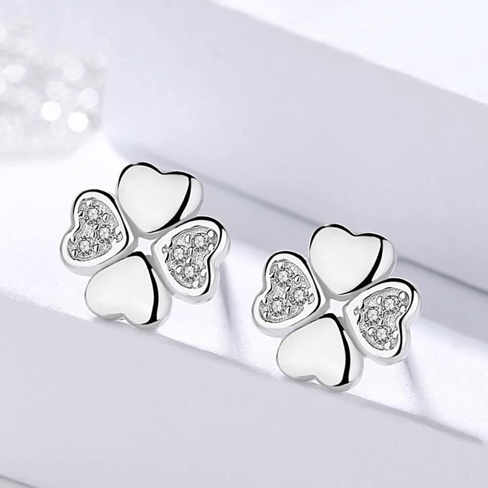 Clover Earrings Silver - soufeelus