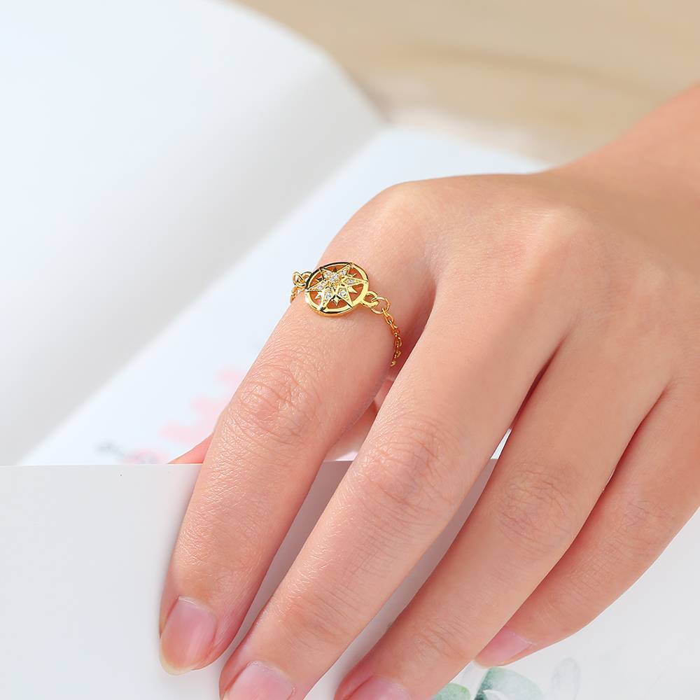 Romantic Star Ring 14k Gold Plated