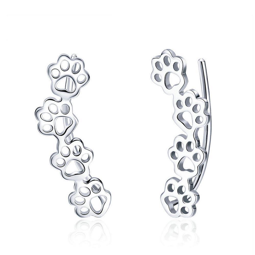 Paw Earrings Silver - soufeelus