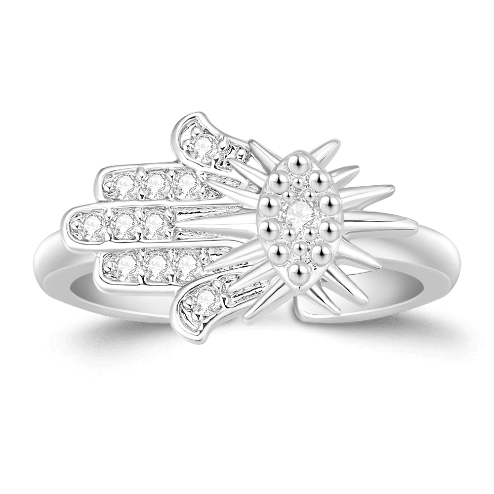 Hand of Fatima Ring Platinum Plated - soufeelus