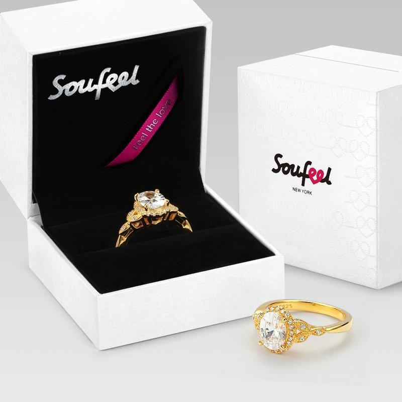 Female Free To Love Ring 14k Gold Plated 925 Sterling Silver